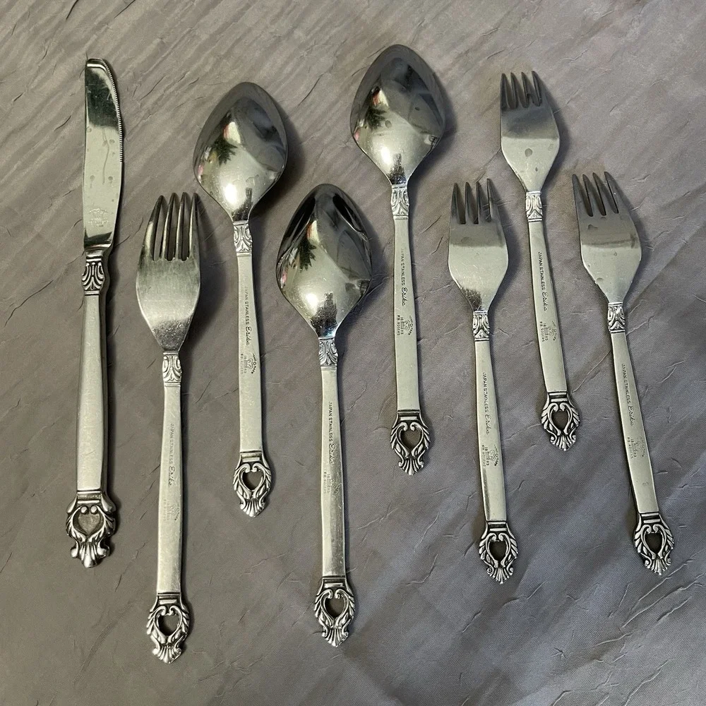 Vintage Erika 1883 F.B. ROGERS JAPAN Stainless Assorted pieces of Flatware